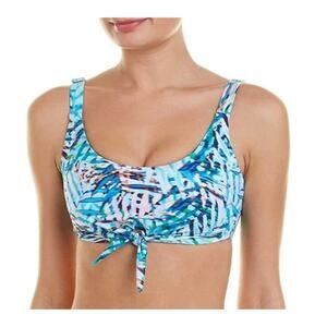 Pilyq 2PC Women's Blue Bikini Set Tankini Top & Bikini Swim Bottom Small NWT